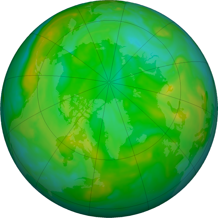 Arctic ozone map for 16 July 2019